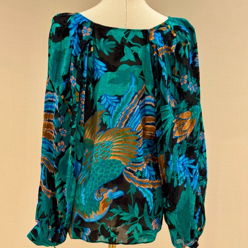 Sezane Erica Blouse Tropical Print Size 36 - Picture 5 of 9